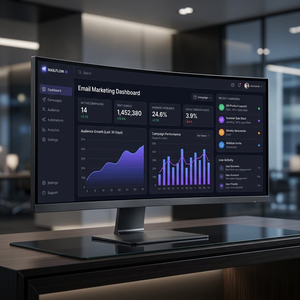 EmailPro Dashboard Mockup